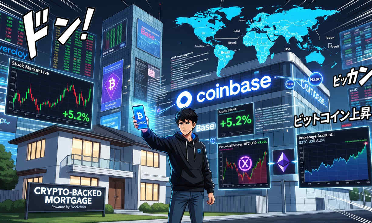 Coinbase impulsa hipotecas con cripto y futuros perpetuos de acciones fuera de EE. UU.