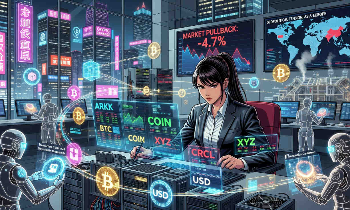 ARKK redobla su apuesta por Coinbase, Circle y Block pese a la caída del fondo