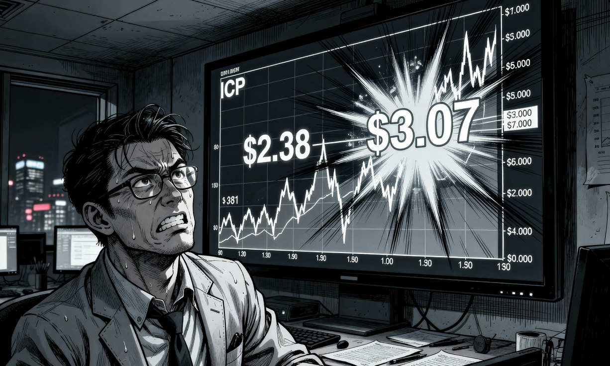 Gráfico de ICP con un aumento del 28,74% y un volumen que se multiplica por cuatro