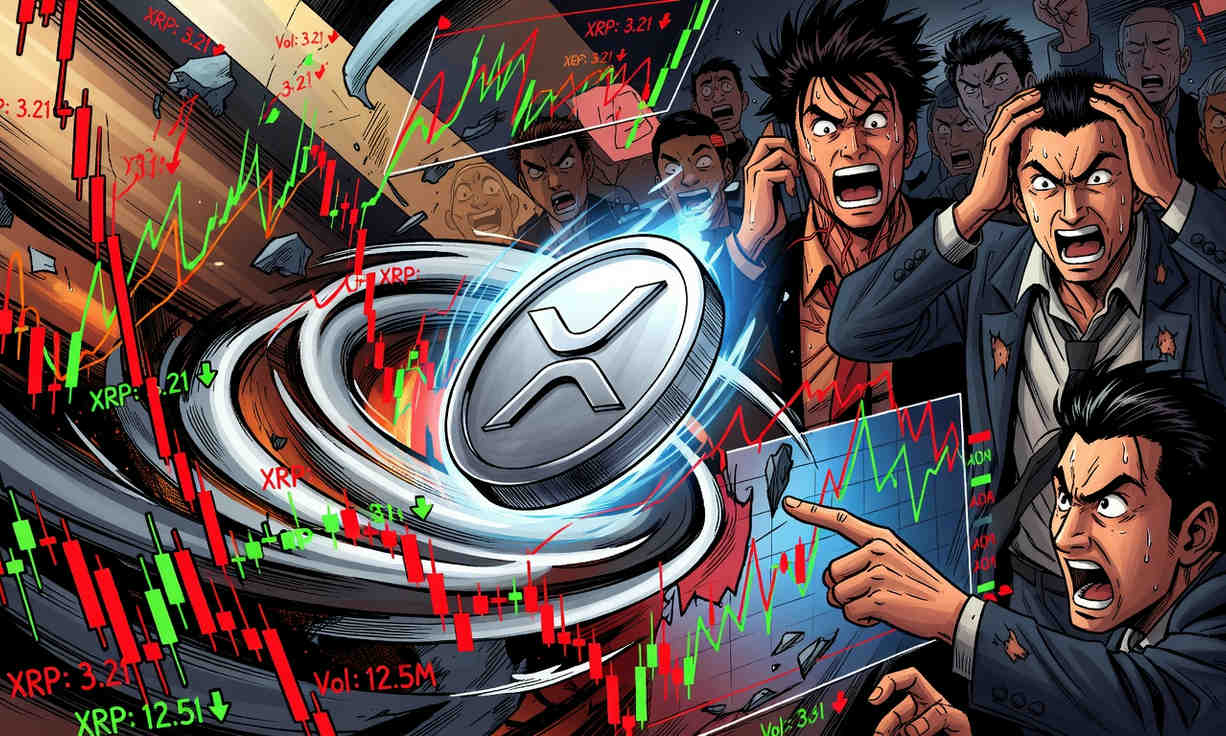 Gráfica de XRP con un alza del 1,05% y un volumen diario en descenso