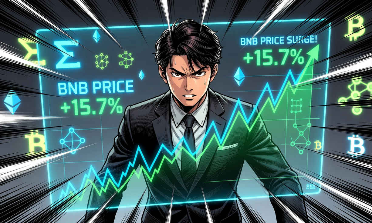 Gráfico de BNB con un alza del 3,23% en el día