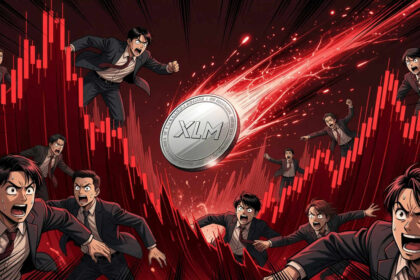 Gráfica de XLM con una caída del 9% en un día