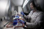 Células cancerosas con alteraciones moleculares bajo microscopio