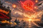 Imagen de Bitcoin con un precio en pantalla por debajo de $72.000, reflejando la caída