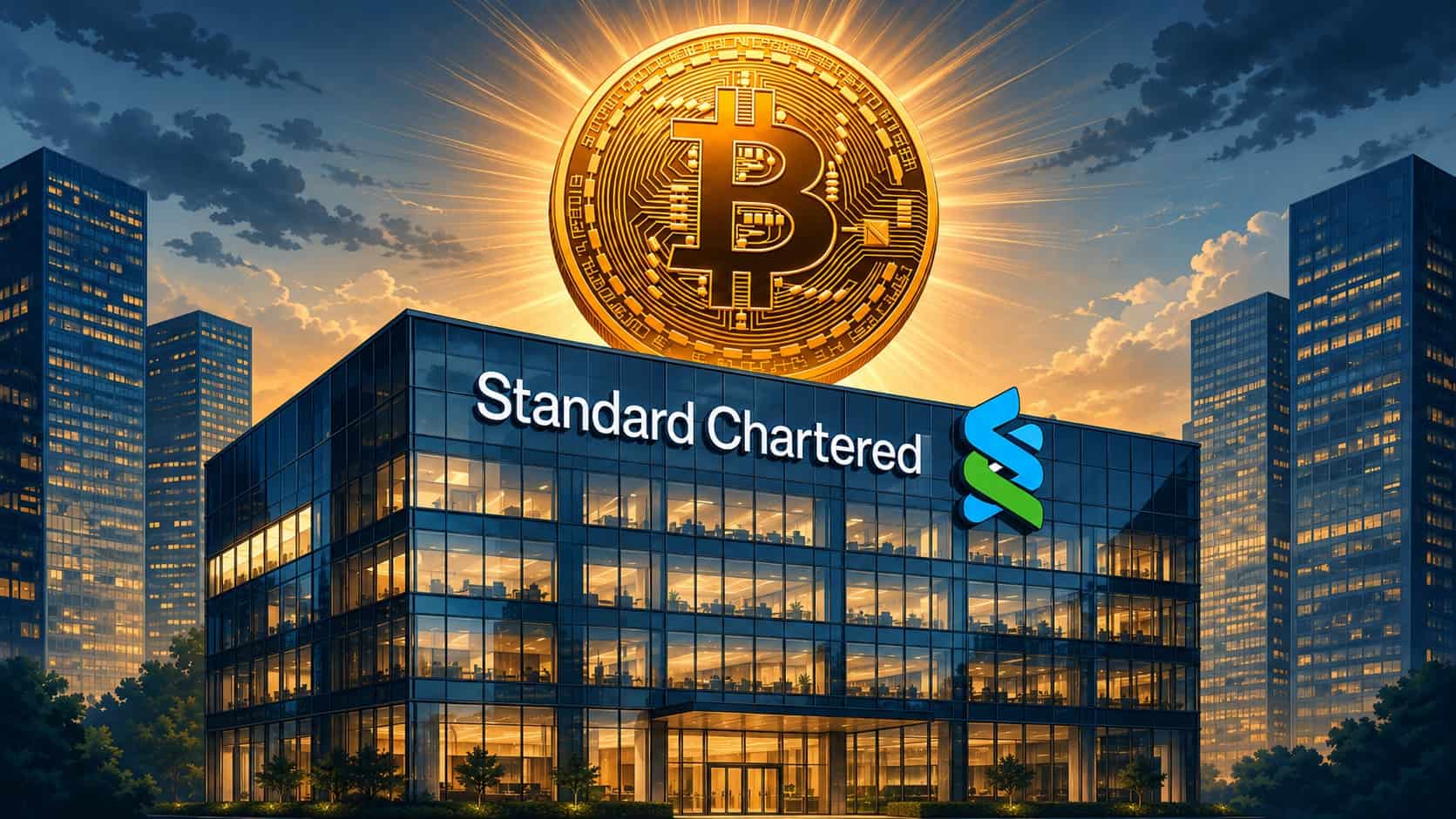 Gráfico de Bitcoin subiendo con indicador de tendencia alcista