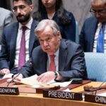 El secretario general de la ONU, António Guterres, en una reunión de la Asamblea General