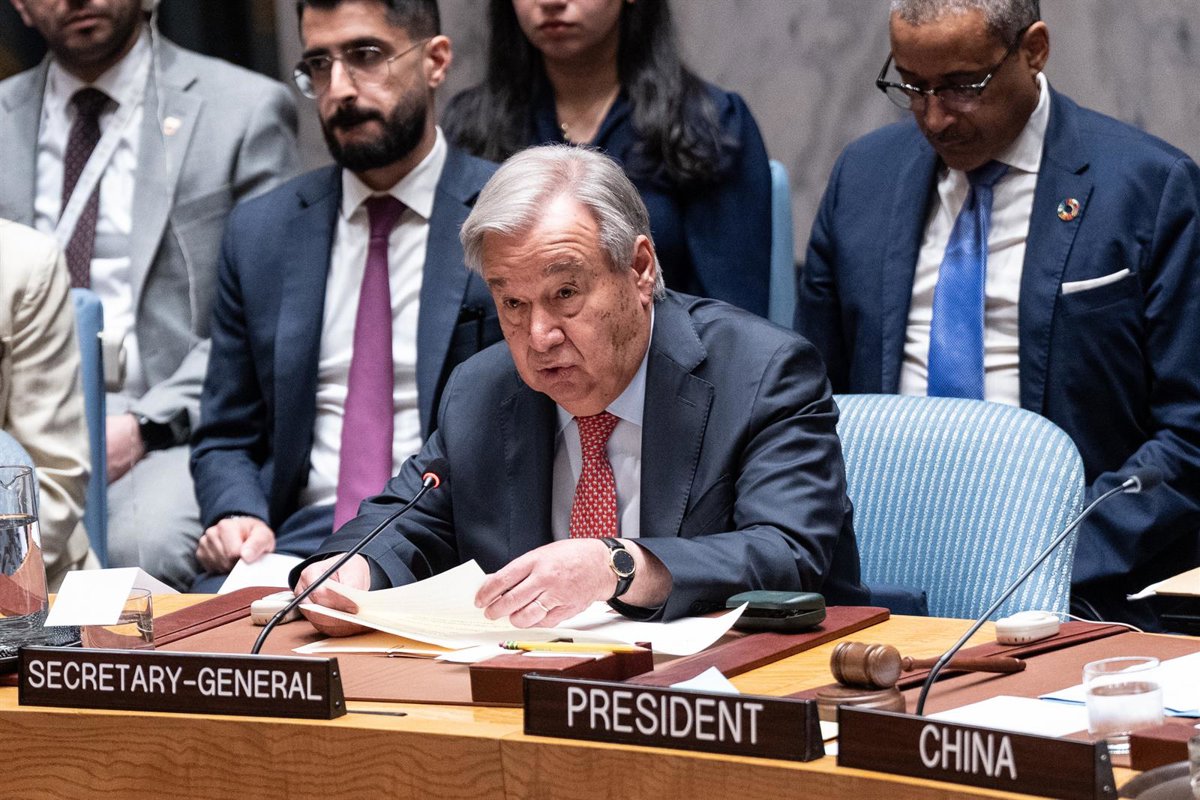 El secretario general de la ONU, António Guterres, en una reunión de la Asamblea General