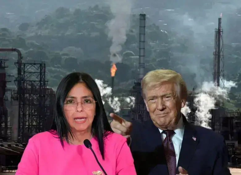 Camiones cisterna de petróleo venezolano en un puerto, listos para exportar.