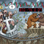 Gráfico de Bitcoin con tendencia bajista y precio en USD 82.500