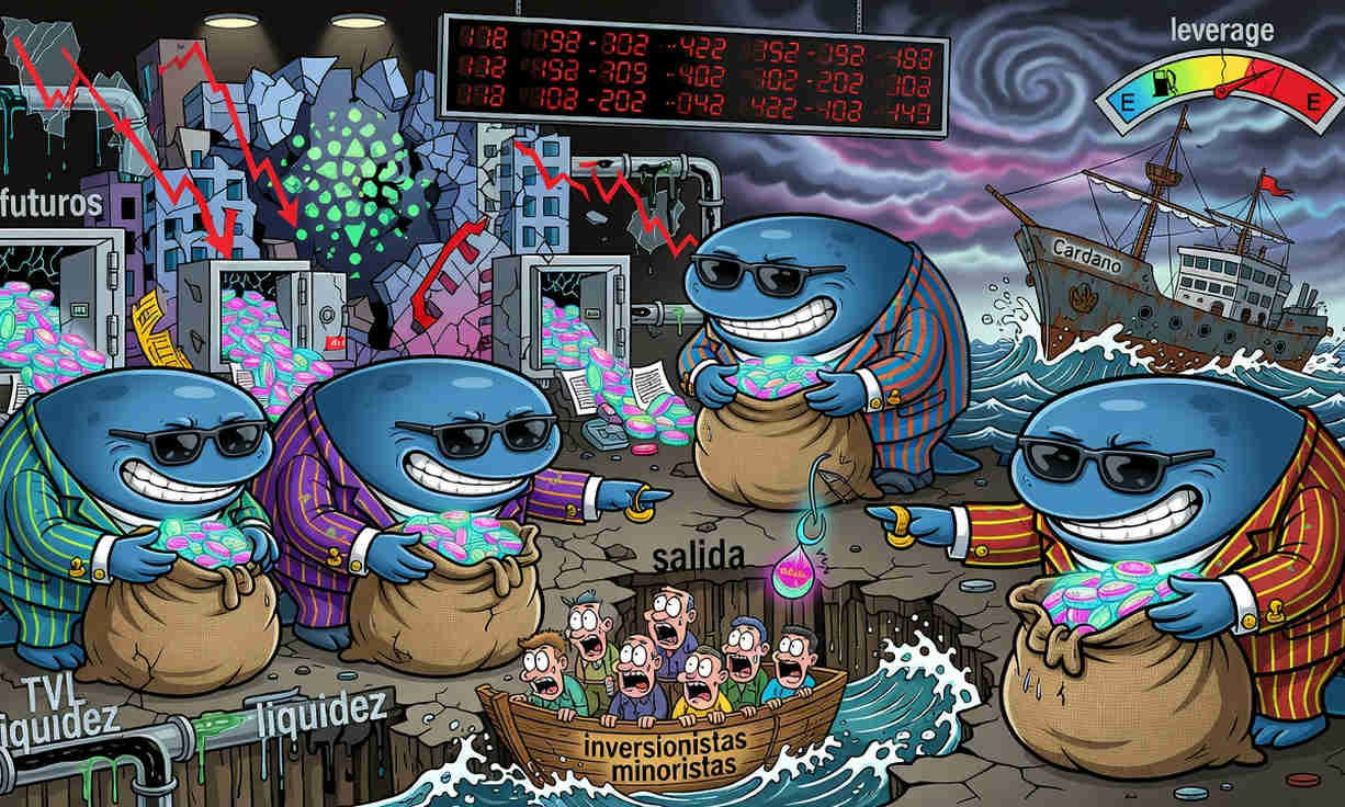 Imagen de ballenas en un ecosistema acuático, representando la acumulación de ADA en un momento de incertidumbre.