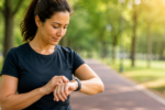 Persona caminando a paso rápido por la mañana, lista para empezar el día con energía y proteger su corazón