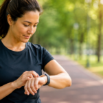 Persona caminando a paso rápido por la mañana, lista para empezar el día con energía y proteger su corazón