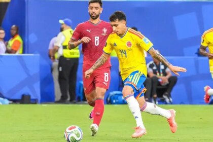 Gustavo Puerta durante un partido de la Selección Colombia en el Mundial 2026