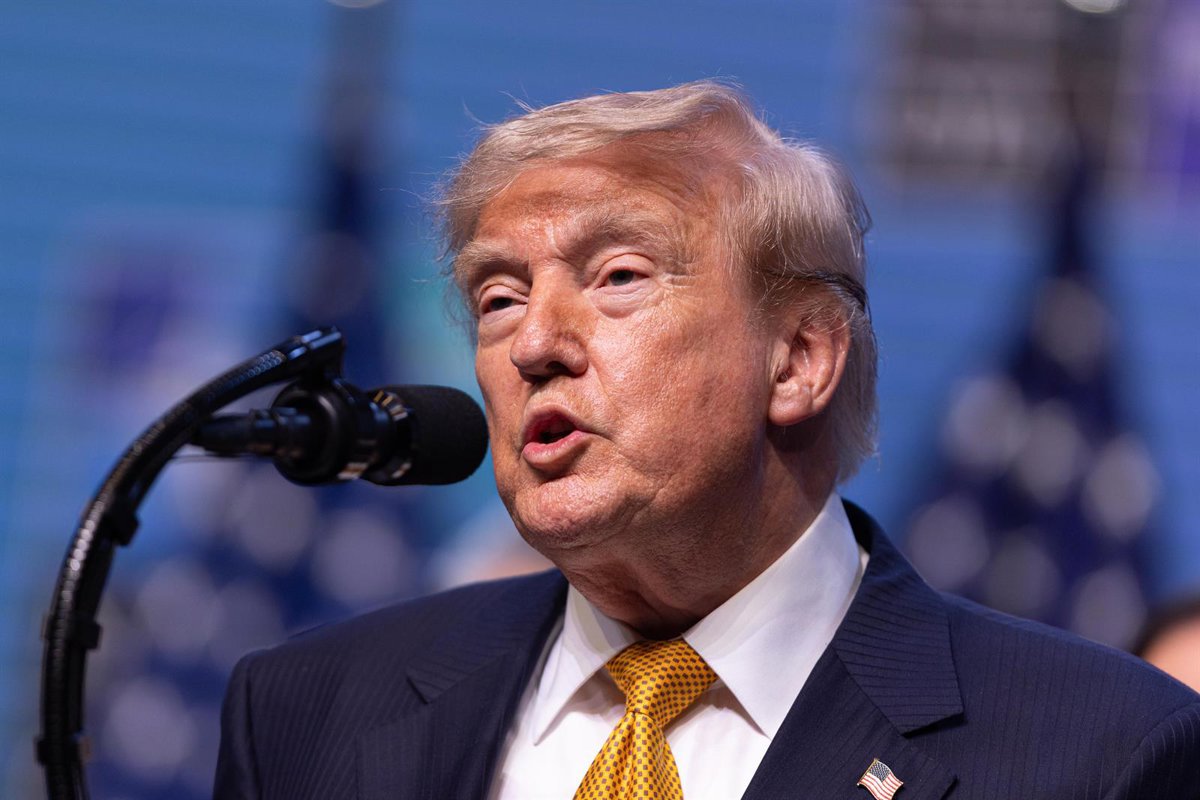 Donald Trump durante su intervención en la cumbre de la OTAN