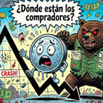 Gráfico de velas japonesas mostrando la tendencia bajista de XRP en el mercado cripto