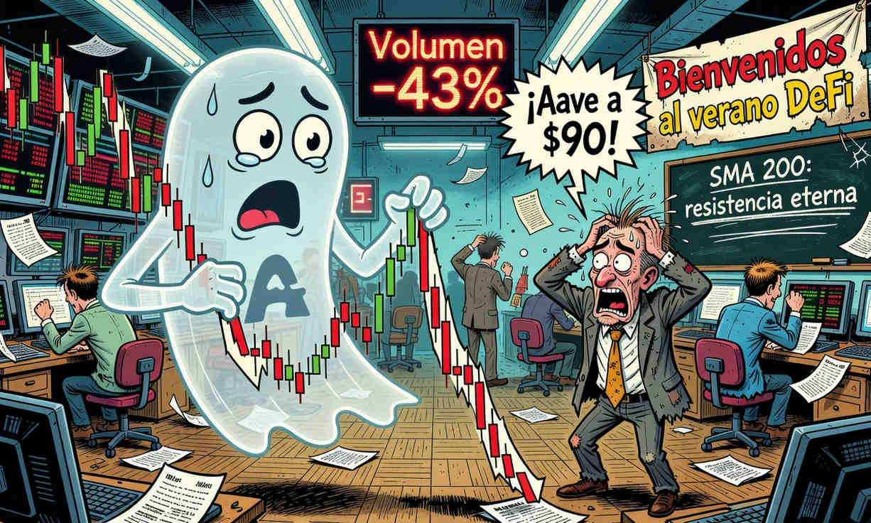 Aave (AAVE) se desploma 3,3% y pone en peligro el soporte de los USD $90